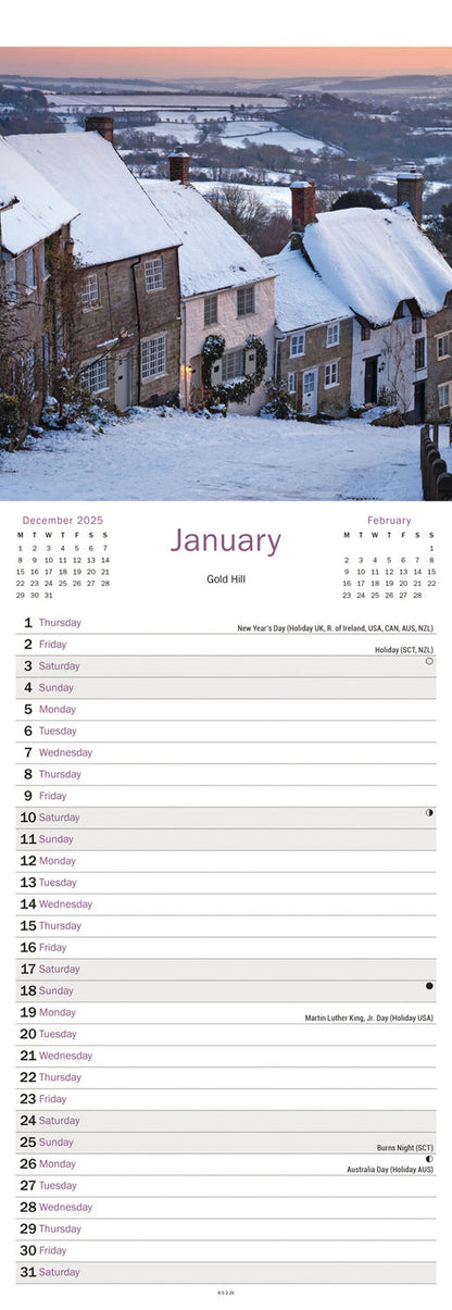 Dorset Slim Calendar 2026