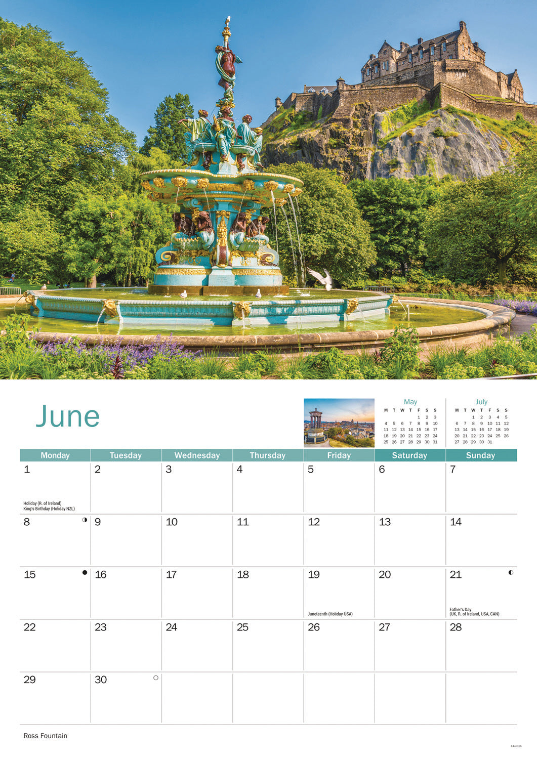 Edinburgh A4 Calendar 2026