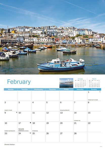 English Riviera A4 Calendar 2026