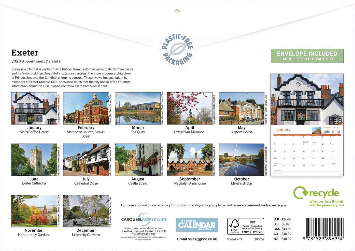 Exeter A4 Calendar 2026