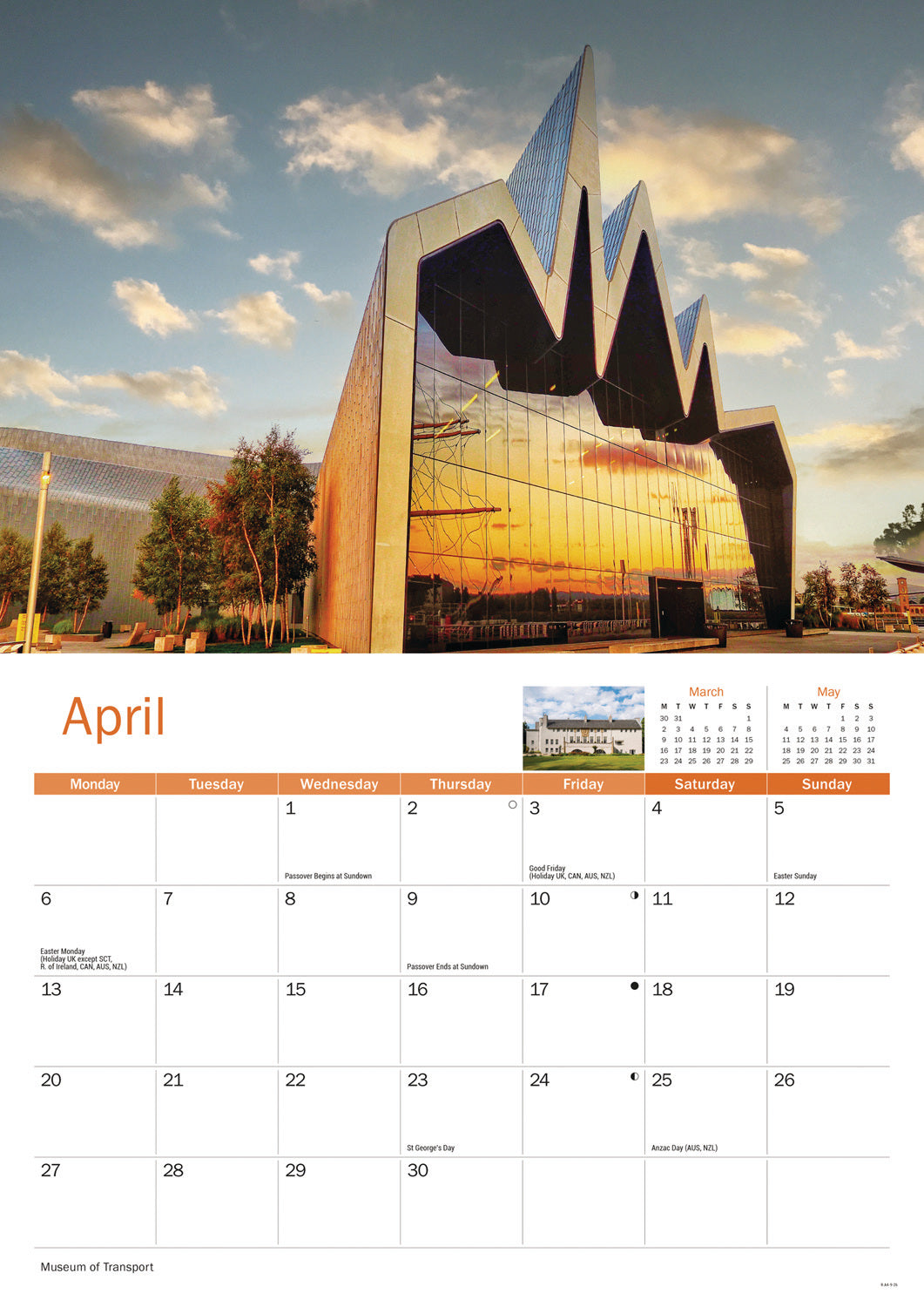 Glasgow A4 Calendar 2026