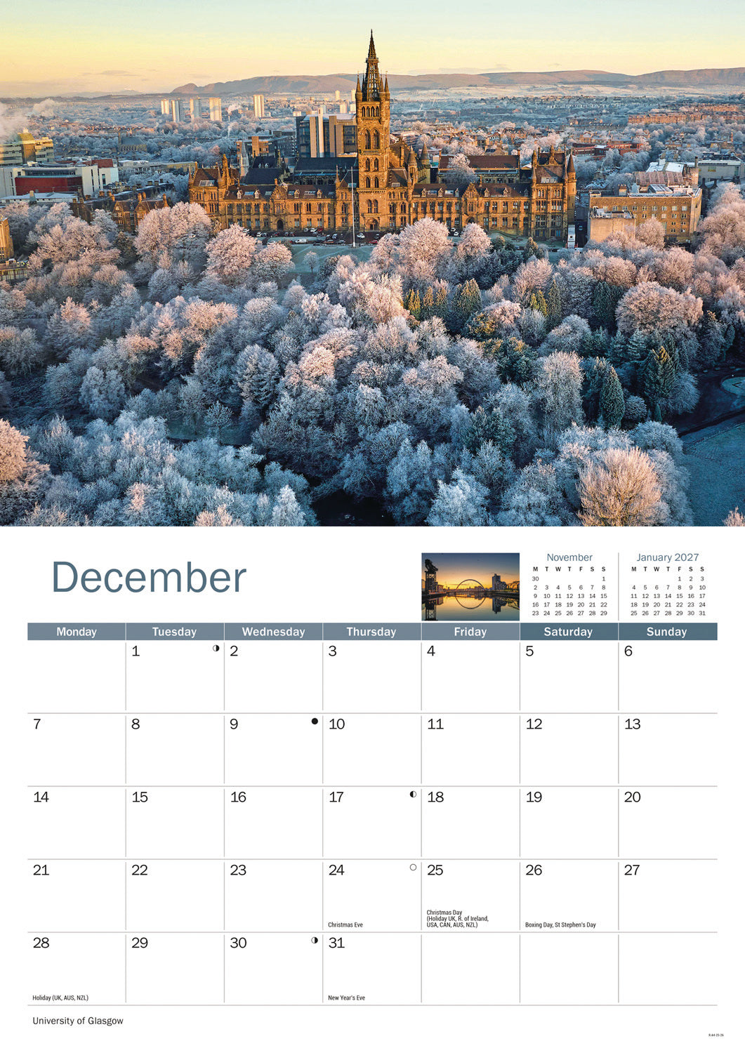 Glasgow A4 Calendar 2026