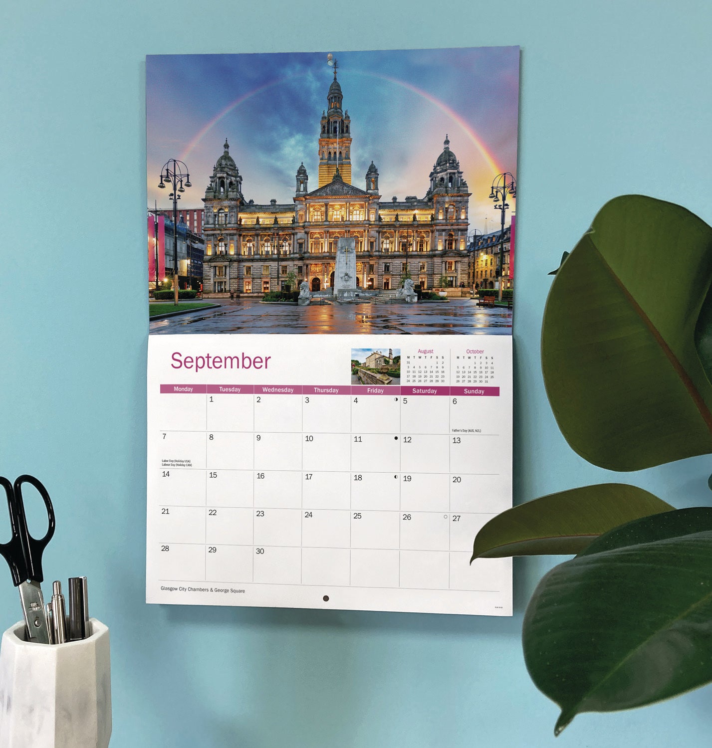 Glasgow A4 Calendar 2026