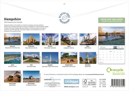 Hampshire A4 Calendar 2026