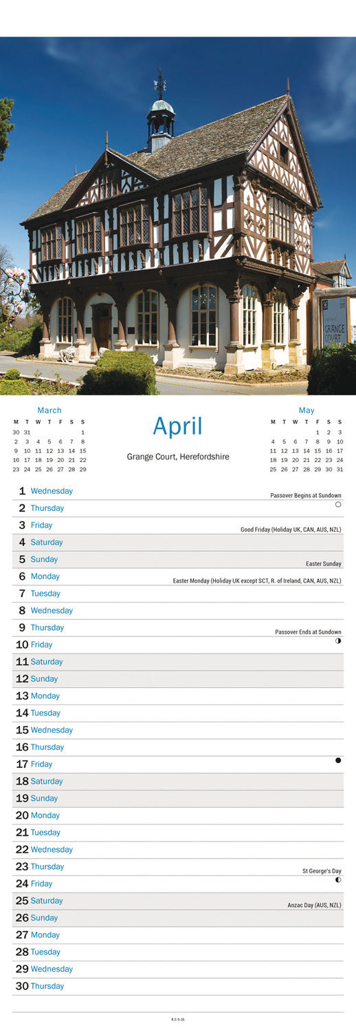 Heart Of England Slim Calendar 2026