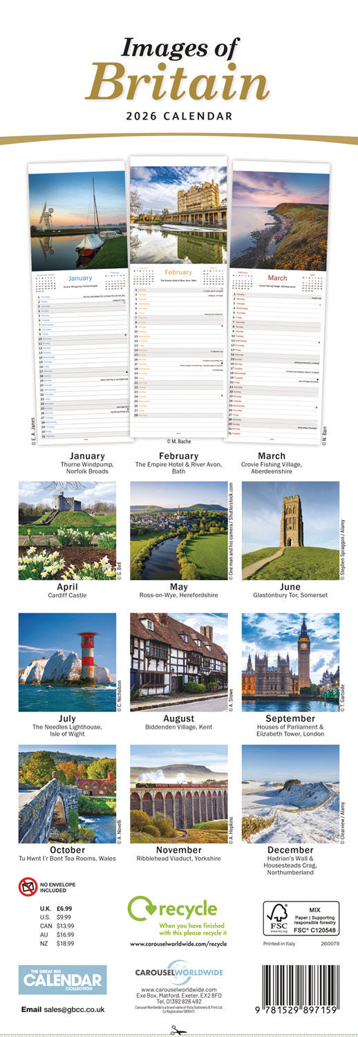 Images of Britain Slim Calendar 2026