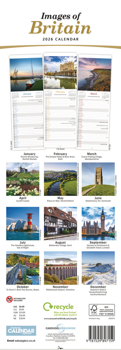 Images of Britain Slim Calendar 2026
