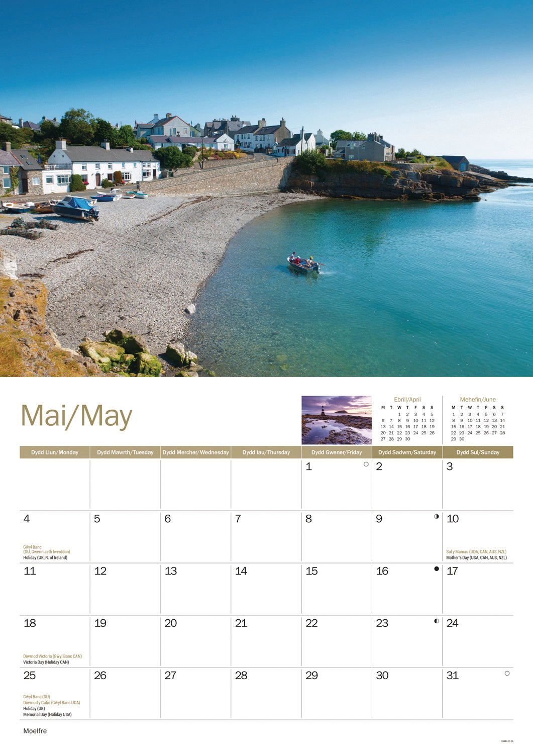 Isle of Anglesey A4 Calendar 2026