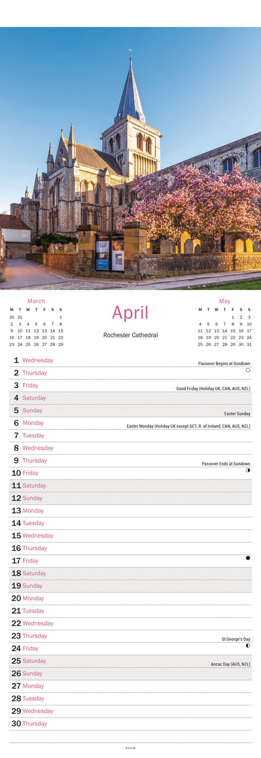 Kent Slim Calendar 2026