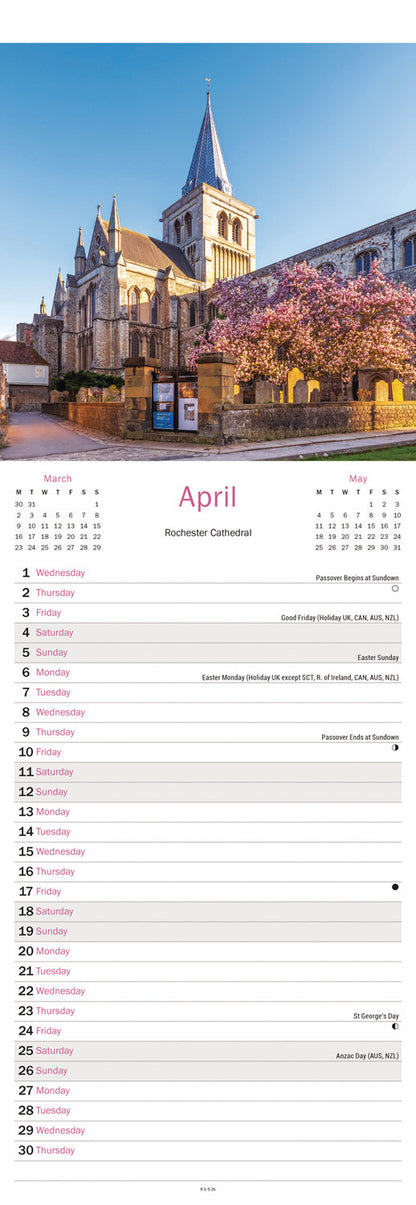 Kent Slim Calendar 2026