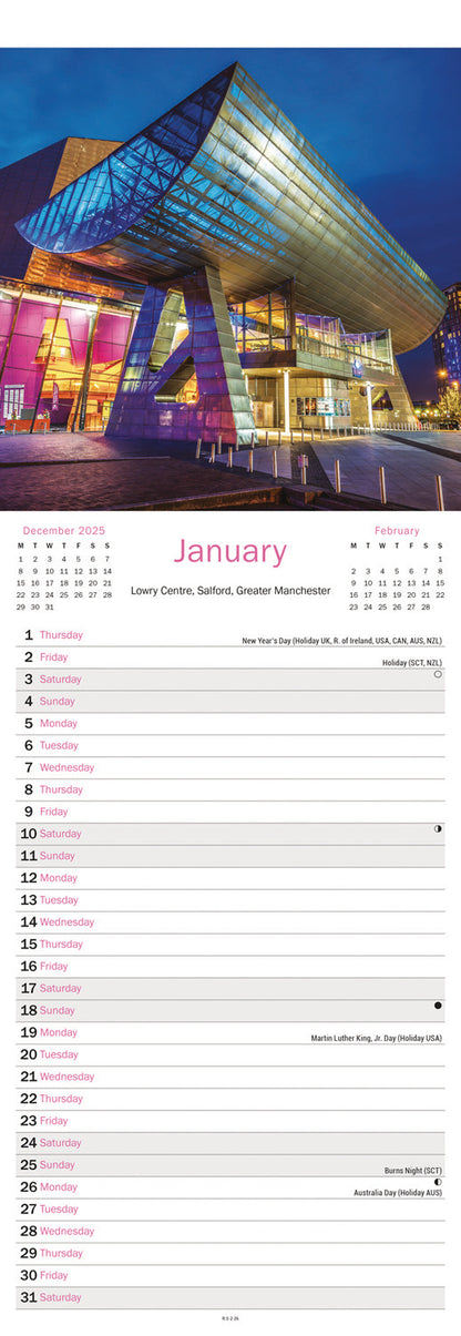 Lancashire & The North West Slim Calendar 2026