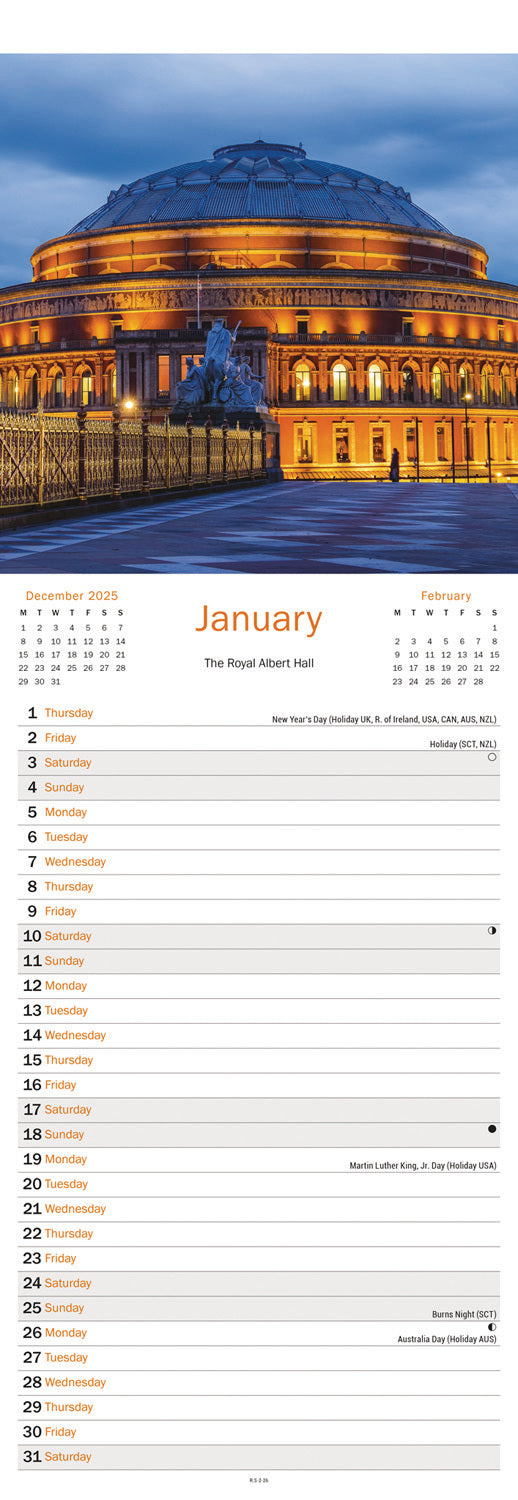 London Slim Calendar 2026