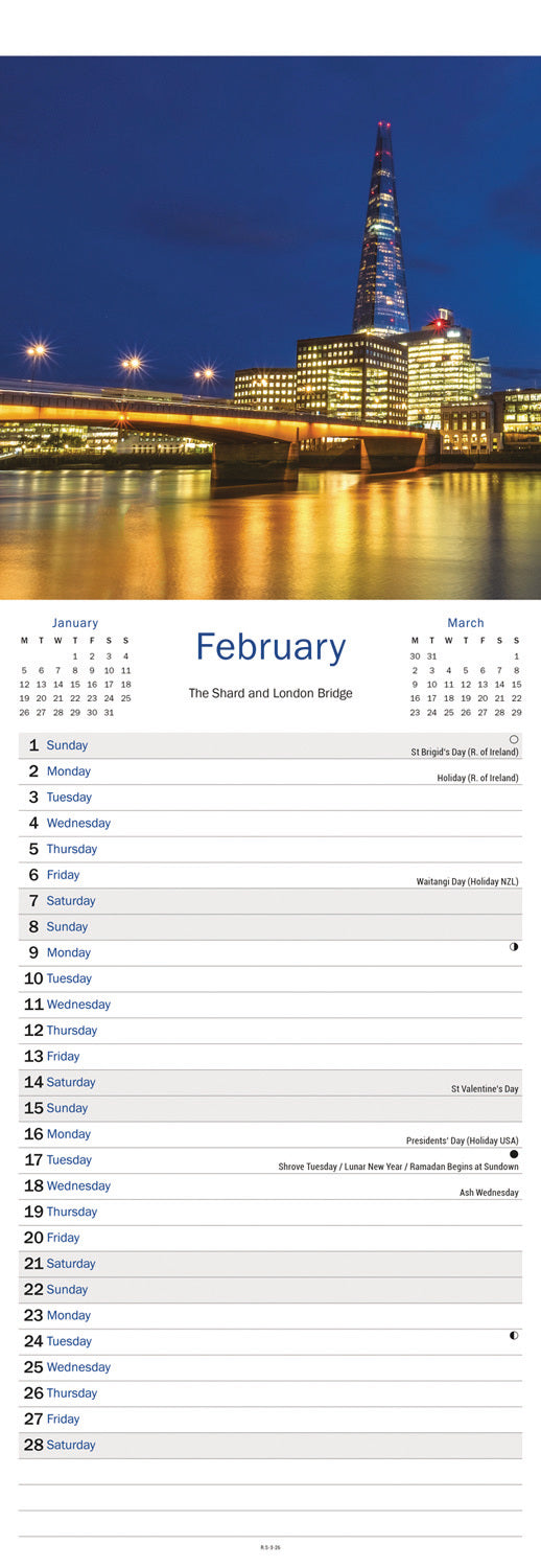 London Slim Calendar 2026