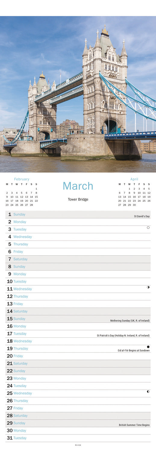 London Slim Calendar 2026