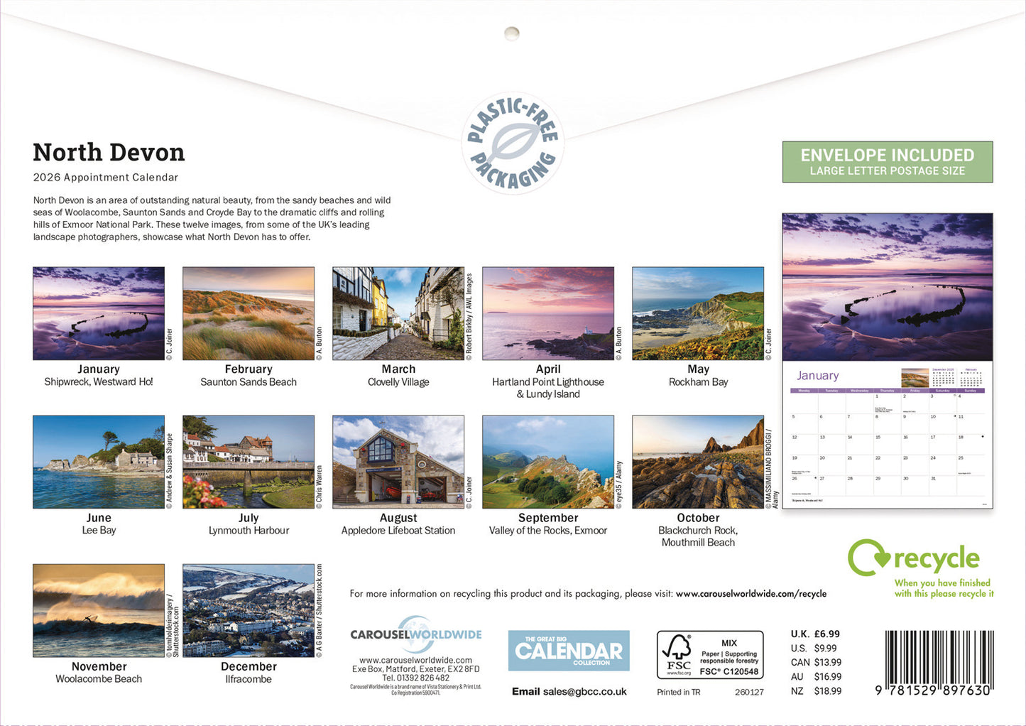 North Devon A4 Calendar 2026