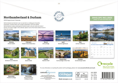 Northumberland & Durham A4 Calendar 2026