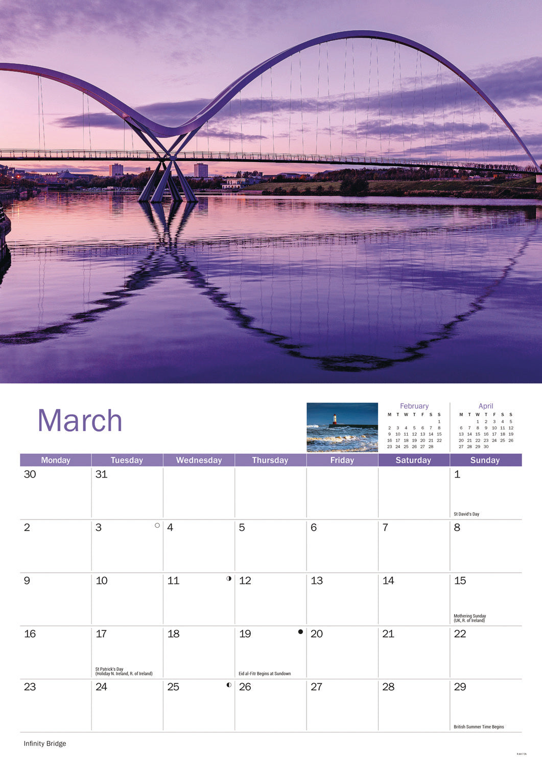Northumberland & Durham A4 Calendar 2026
