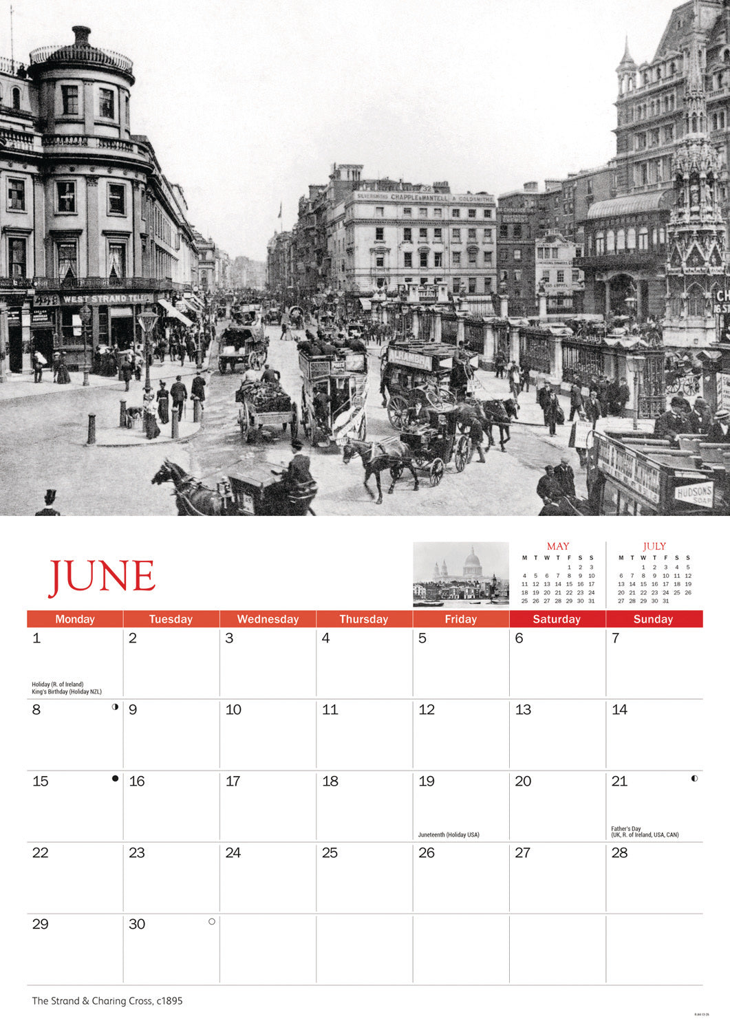 Nostalgic London A4 Calendar 2026