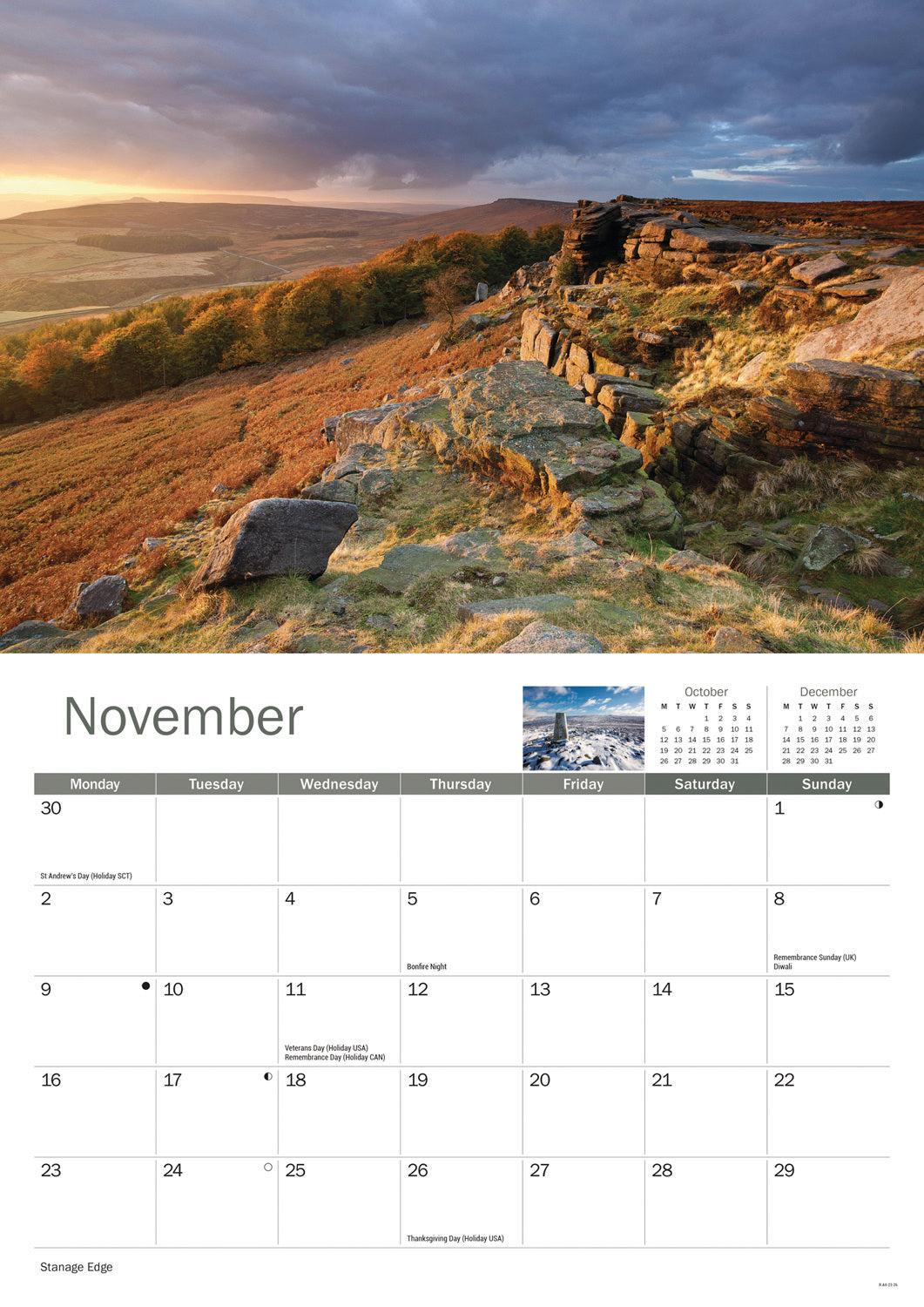 Peak District A4 Calendar 2026