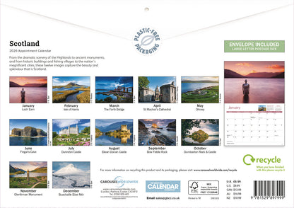 Scotland A4 Calendar 2026