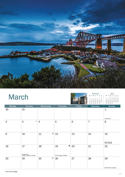 Scotland A4 Calendar 2026