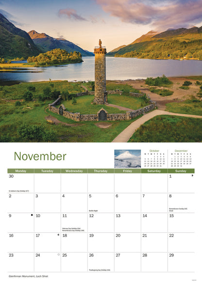 Scotland A4 Calendar 2026