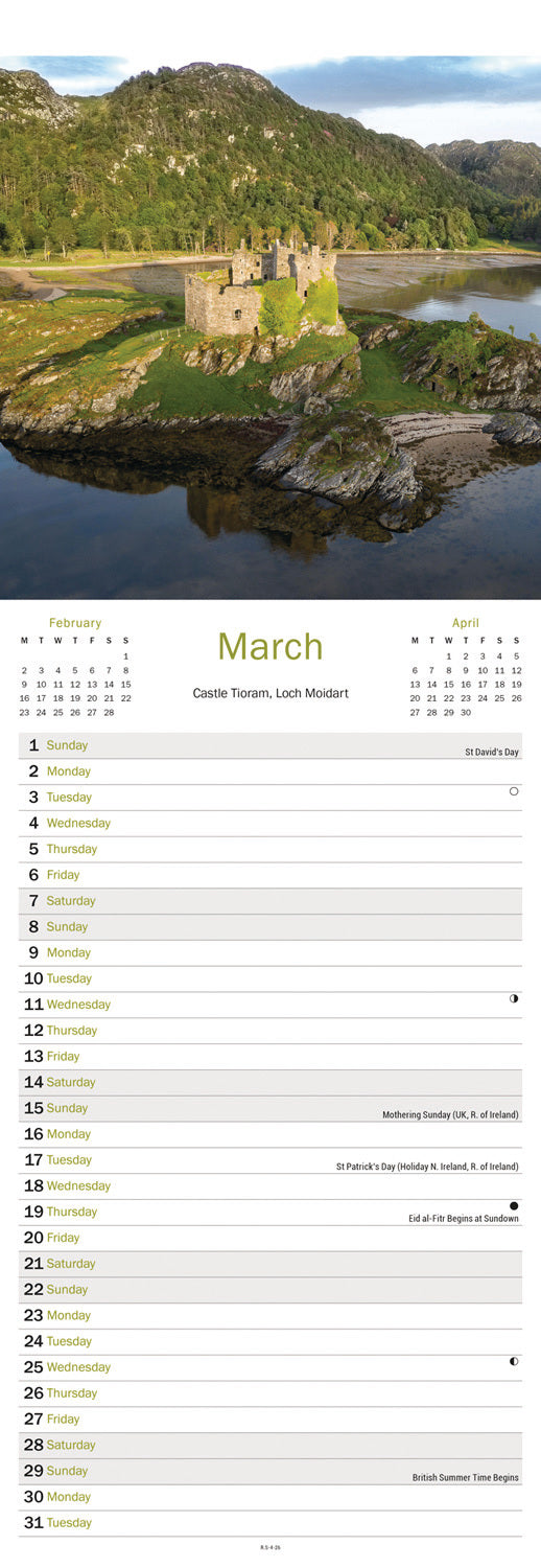 Scottish Mountains & Lochs Slim Calendar 2026