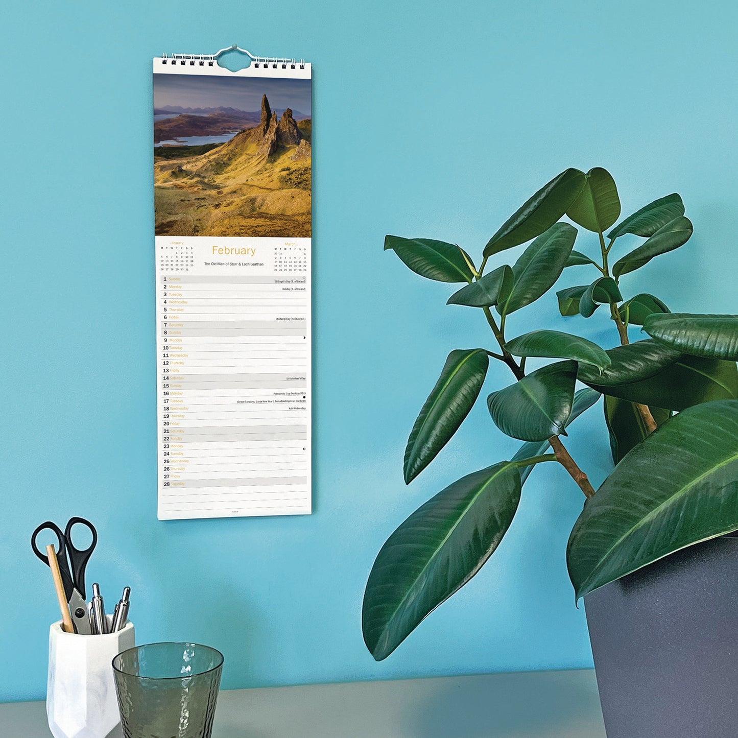 Scottish Mountains & Lochs Slim Calendar 2026