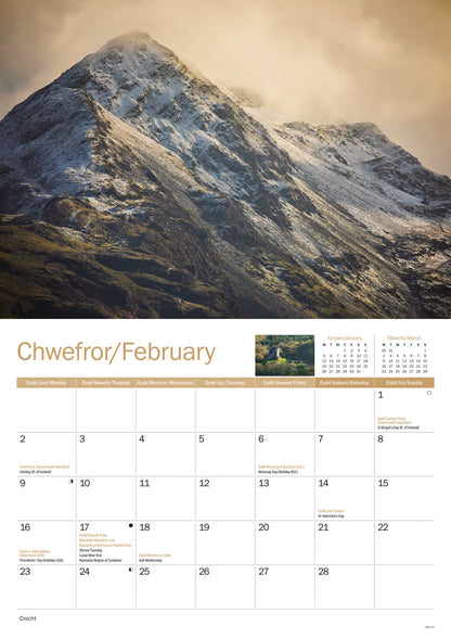 Snowdonia A4 Calendar 2026