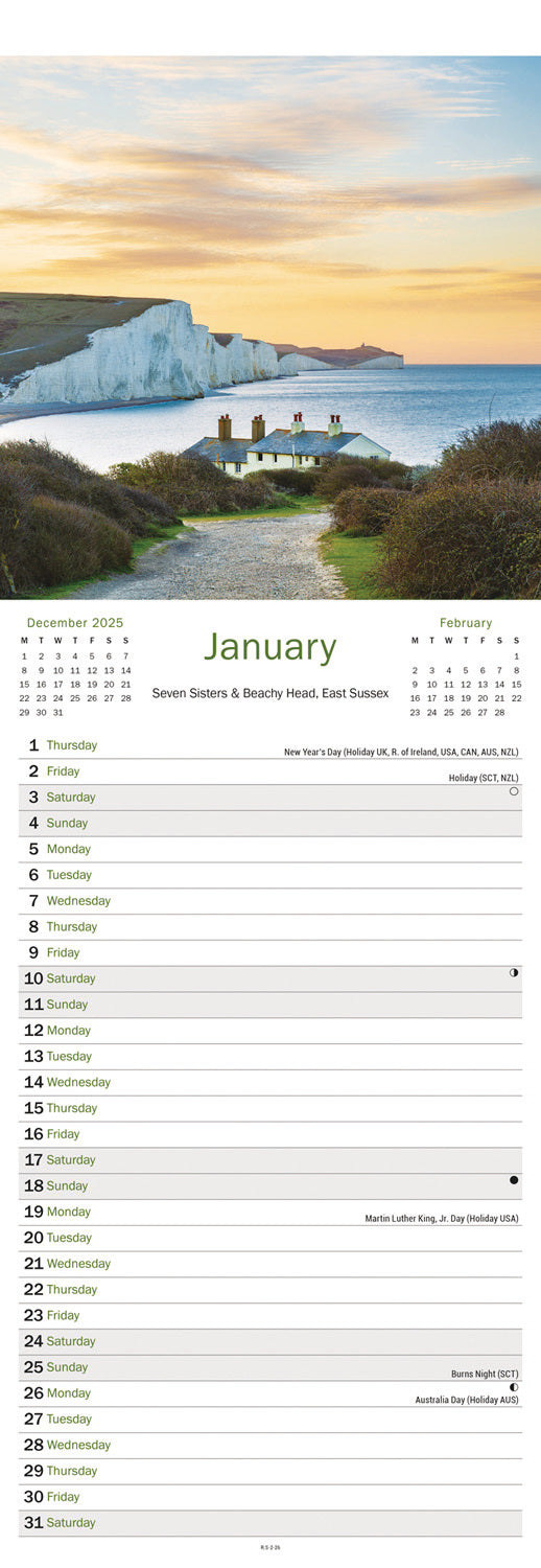 South East England Slim Calendar 2026