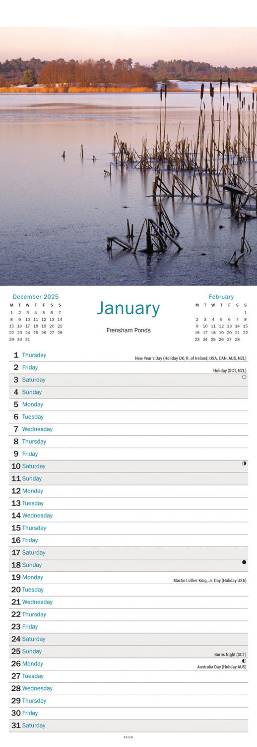 Surrey Slim Calendar 2026