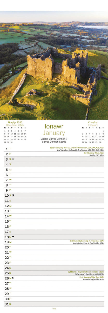 Wales Slim Calendar 2026