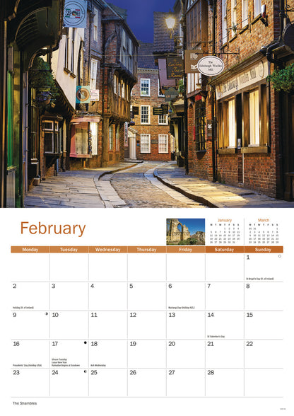 York A4 Calendar 2026