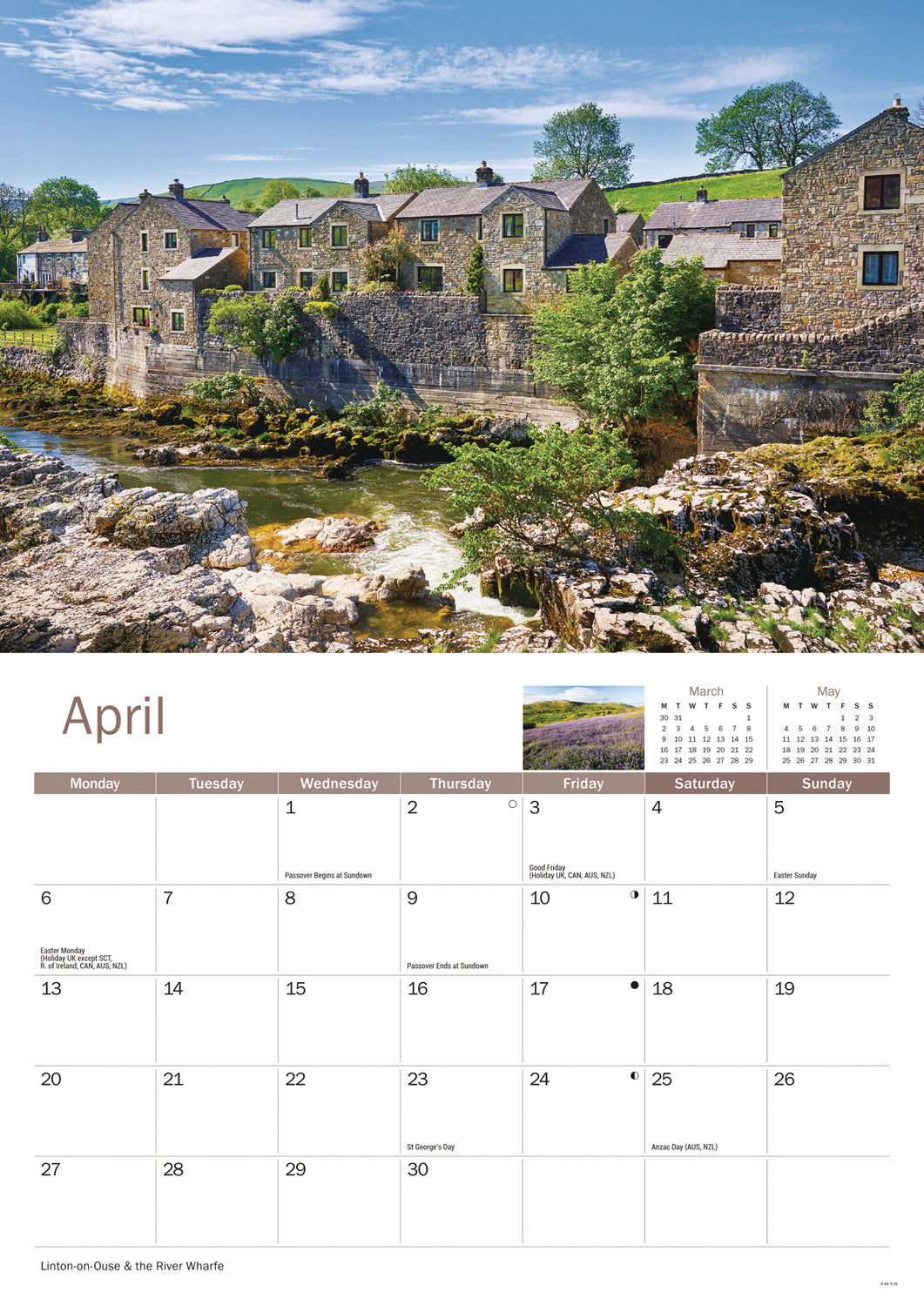 Yorkshire Dales A4 Calendar 2026