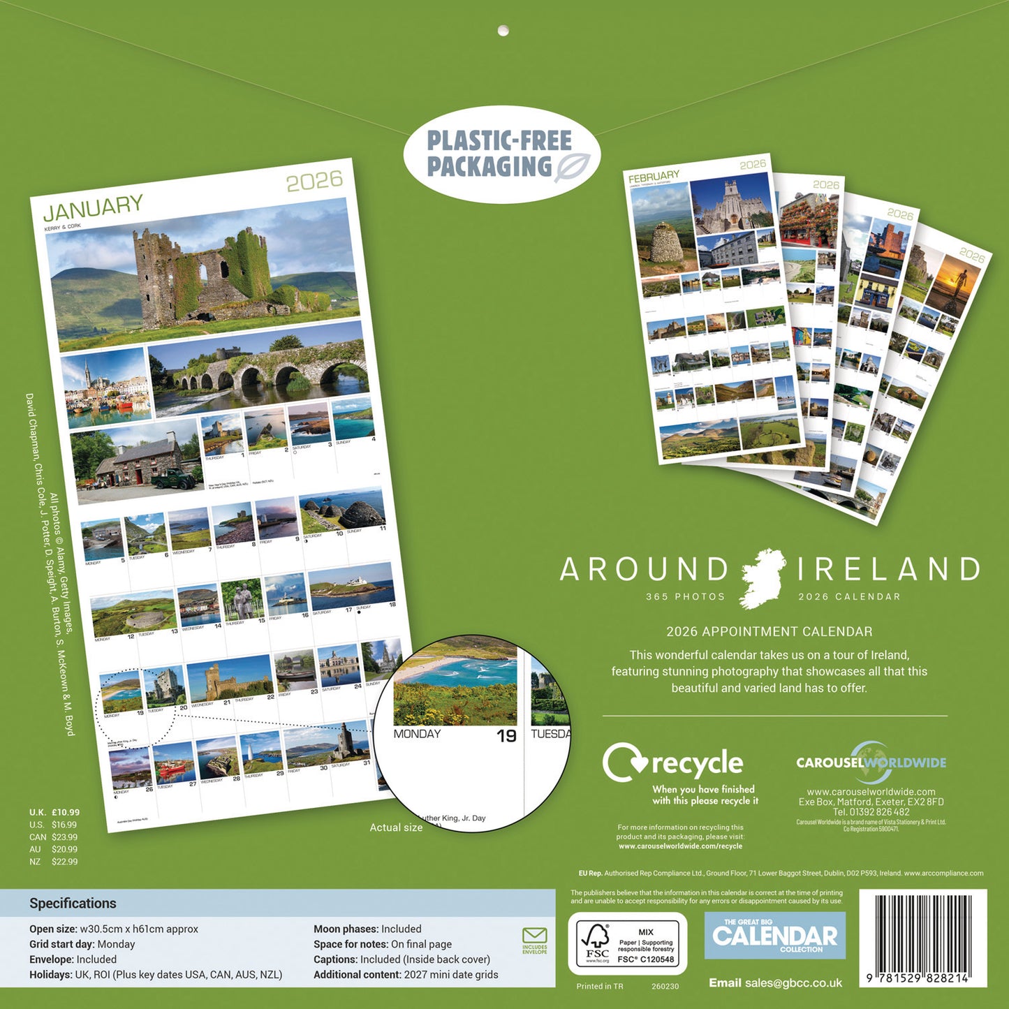 Around Ireland Wall Calendar 2026