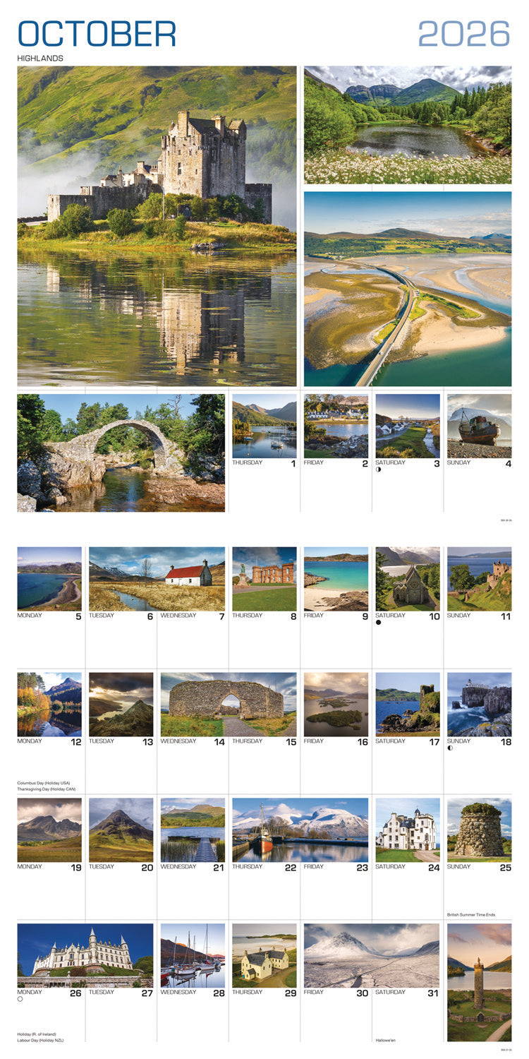 Around Scotland Wall Calendar 2026