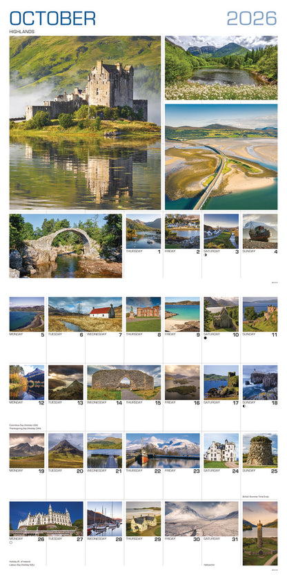Around Scotland Wall Calendar 2026