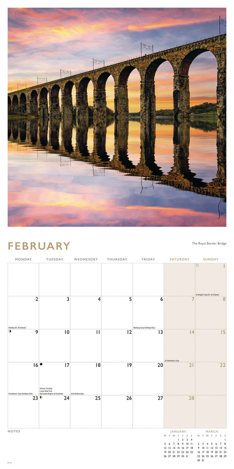 Northumberland Wall Calendar 2026