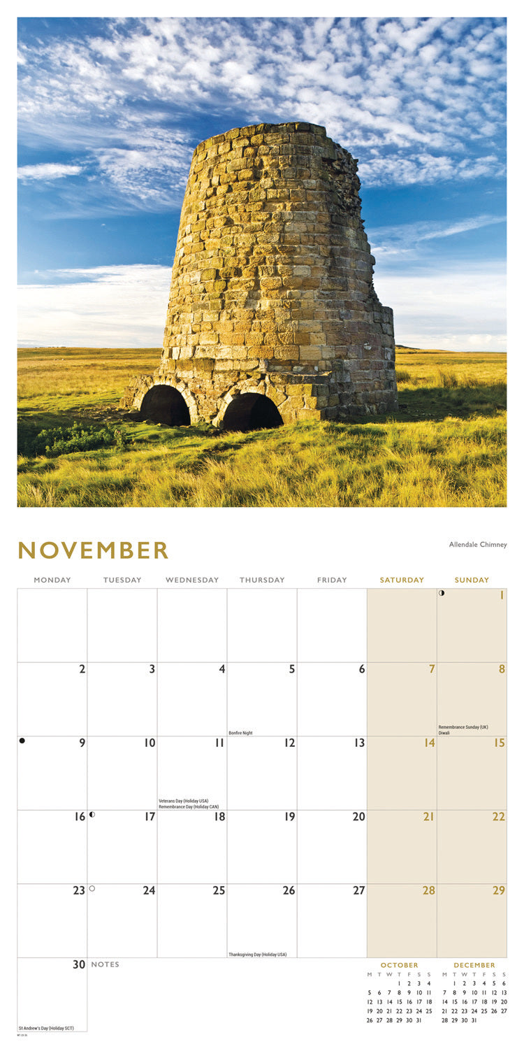 Northumberland Wall Calendar 2026