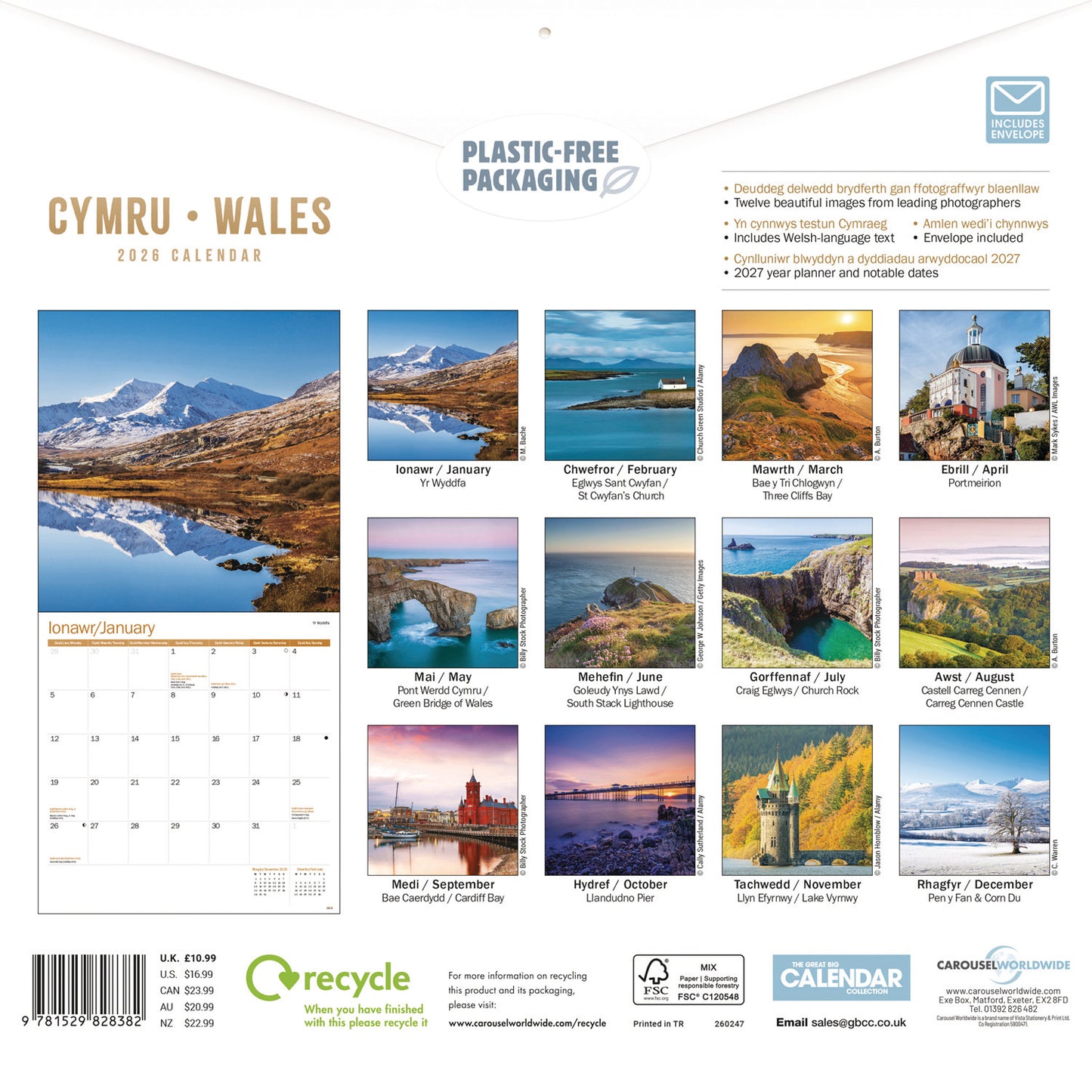 Wales Wall Calendar 2026