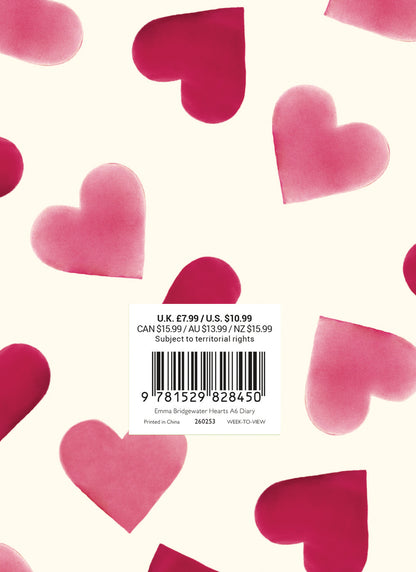 Emma Bridgewater Big Pink Hearts A6 Diary 2026