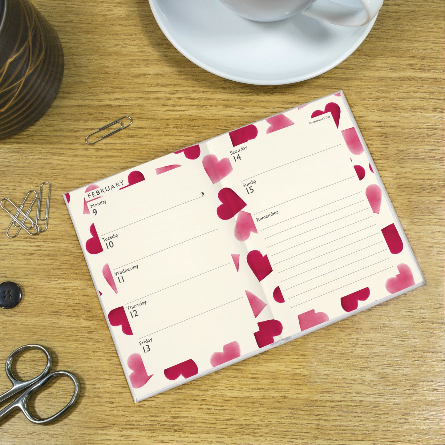 Emma Bridgewater Big Pink Hearts A6 Diary 2026