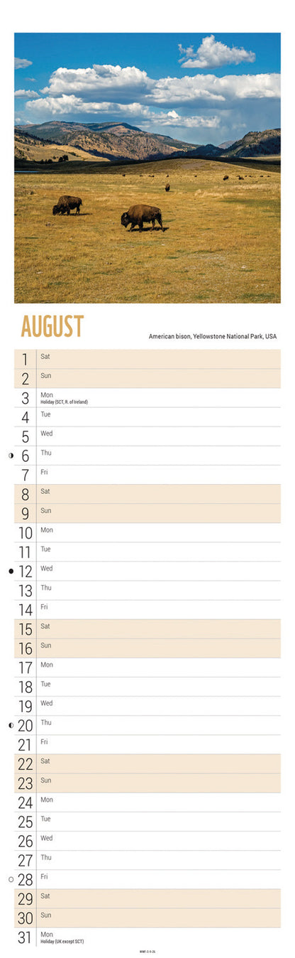 WWF, Beautiful World Slim Calendar 2026