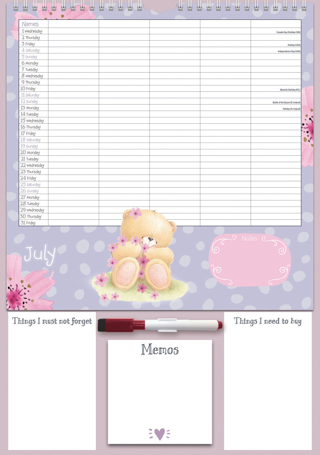 Forever Friends Mums Planner A3 Calendar 2026