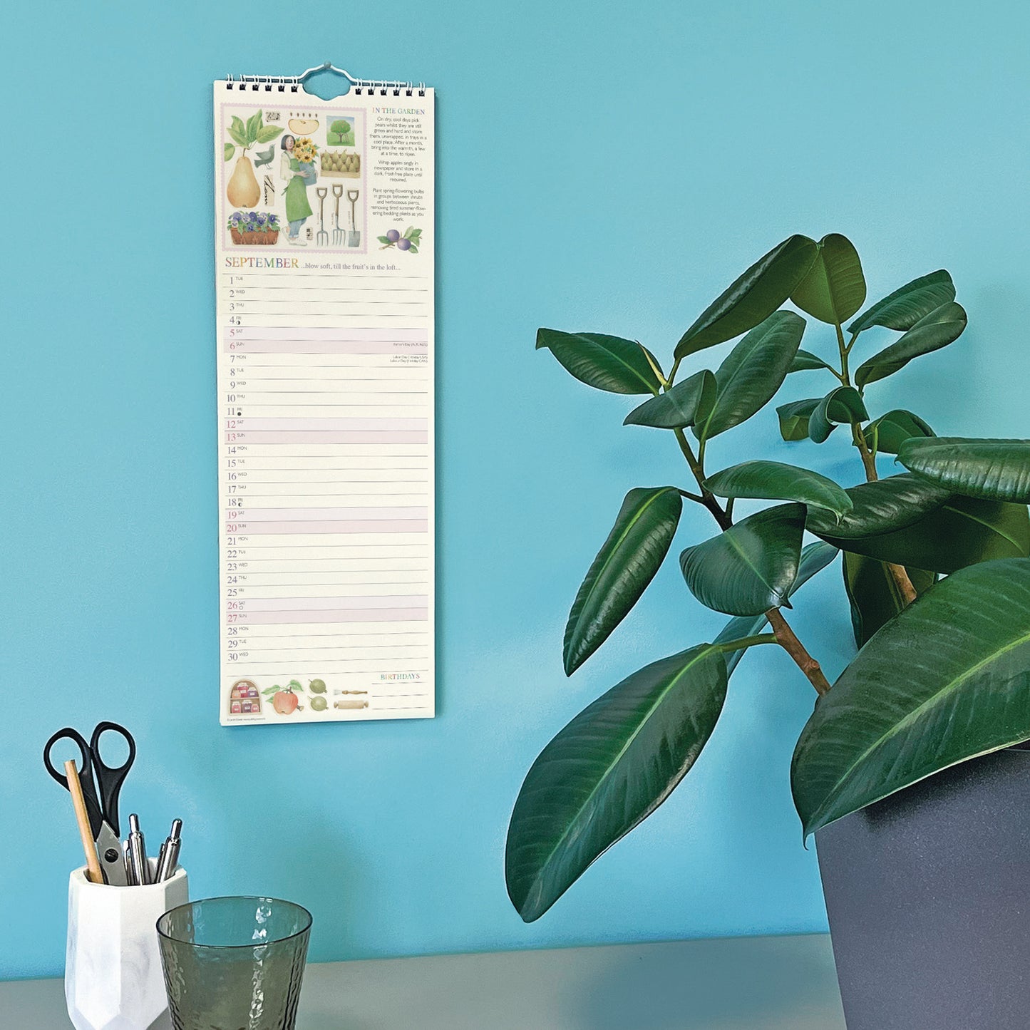 Garden Days Slim Calendar 2026