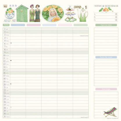 Garden Days Planner Wall Calendar 2026