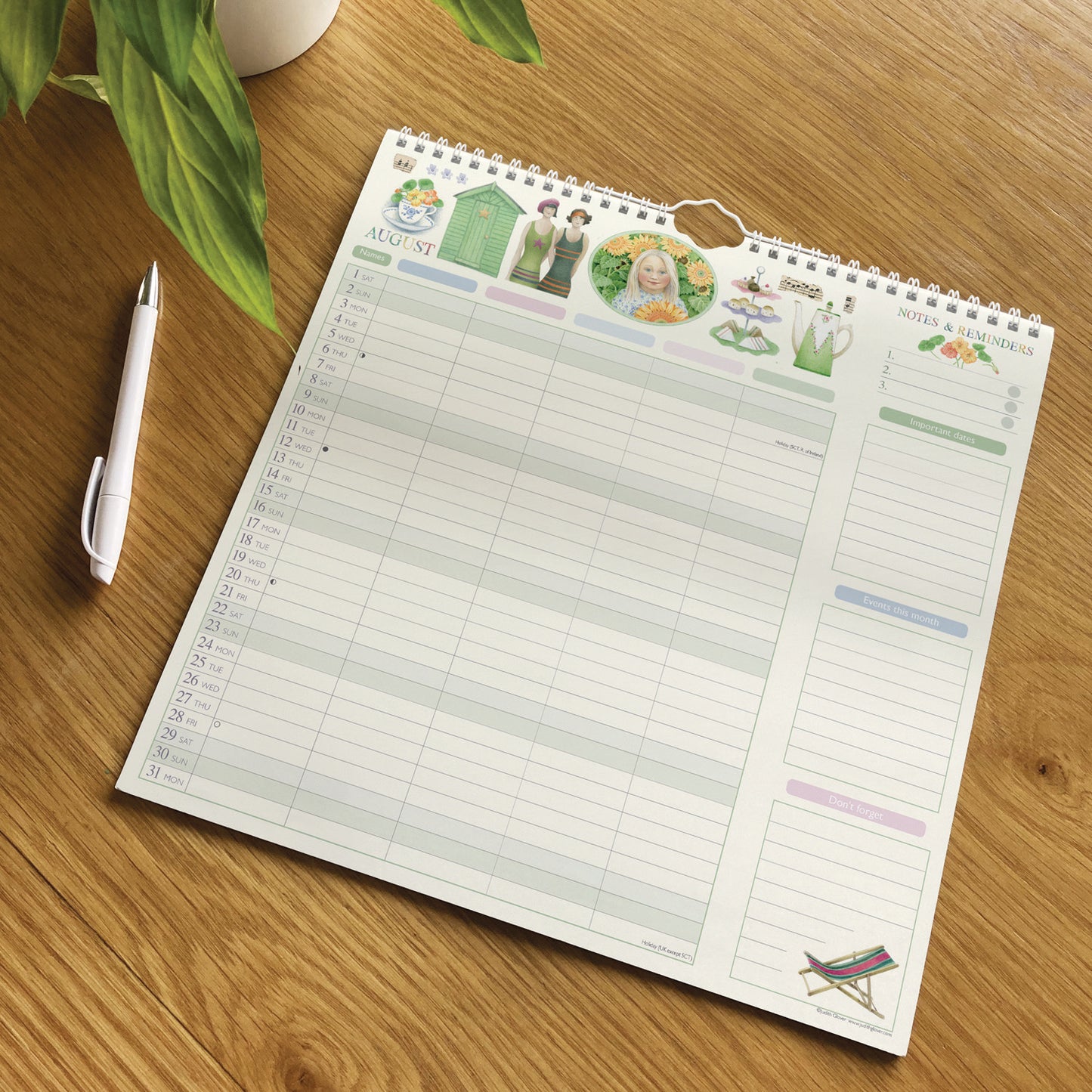 Garden Days Planner Wall Calendar 2026