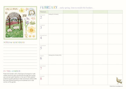Garden Days WTV Planner A4 Calendar 2026