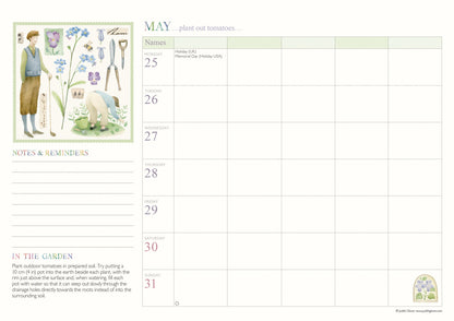 Garden Days WTV Planner A4 Calendar 2026