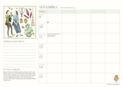 Garden Days WTV Planner A4 Calendar 2026